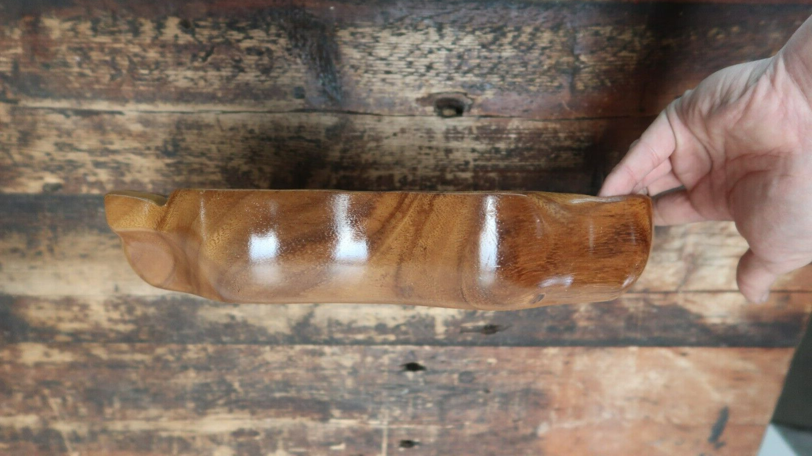 Vintage Woodcraft Hawaii Made By Hawaiians Monkey Pod Wood Bowl 12.5" x 7"