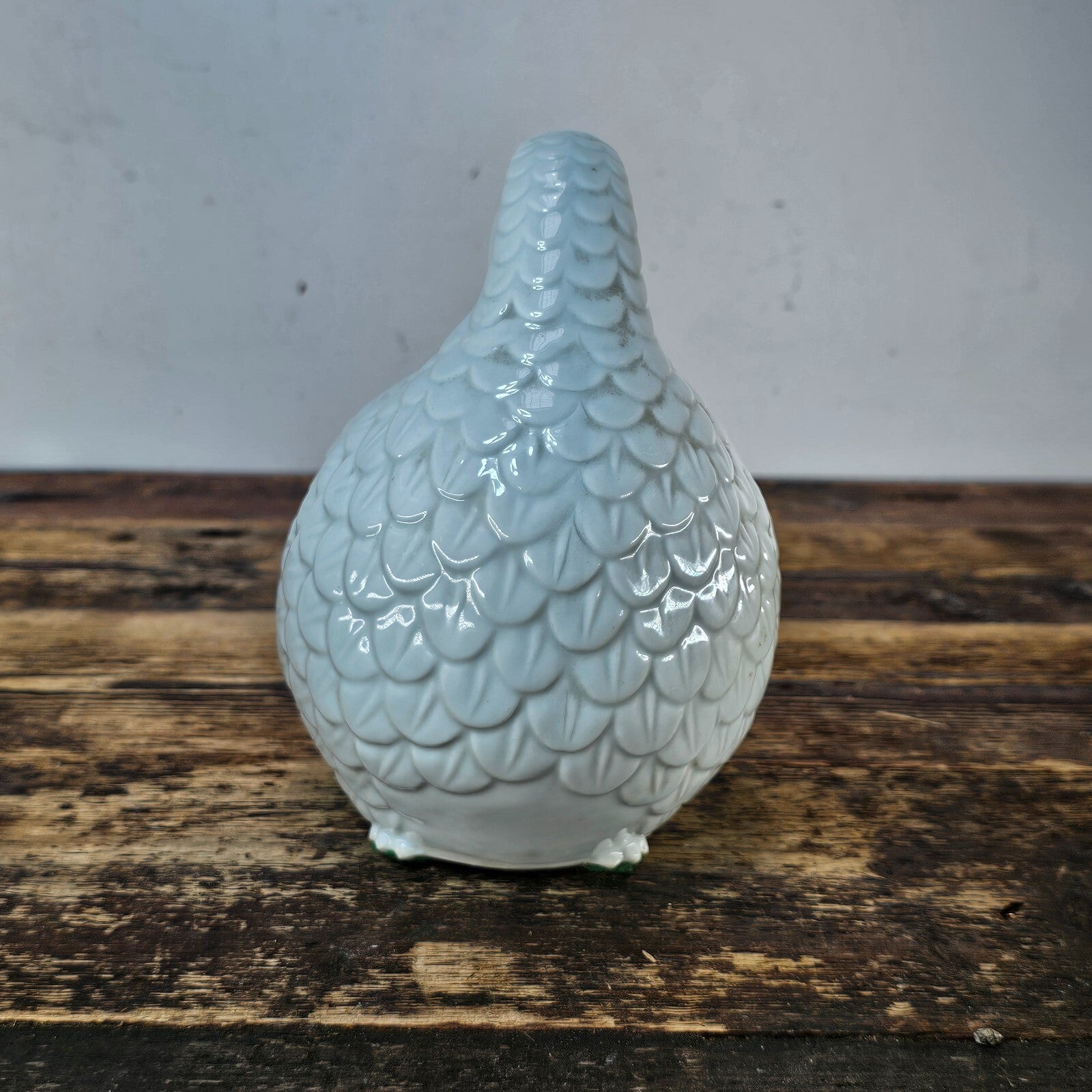 Vintage White Porcelain Quail Figurine Signed Made In Japan 7.5"L x 5"W x 7.5"H