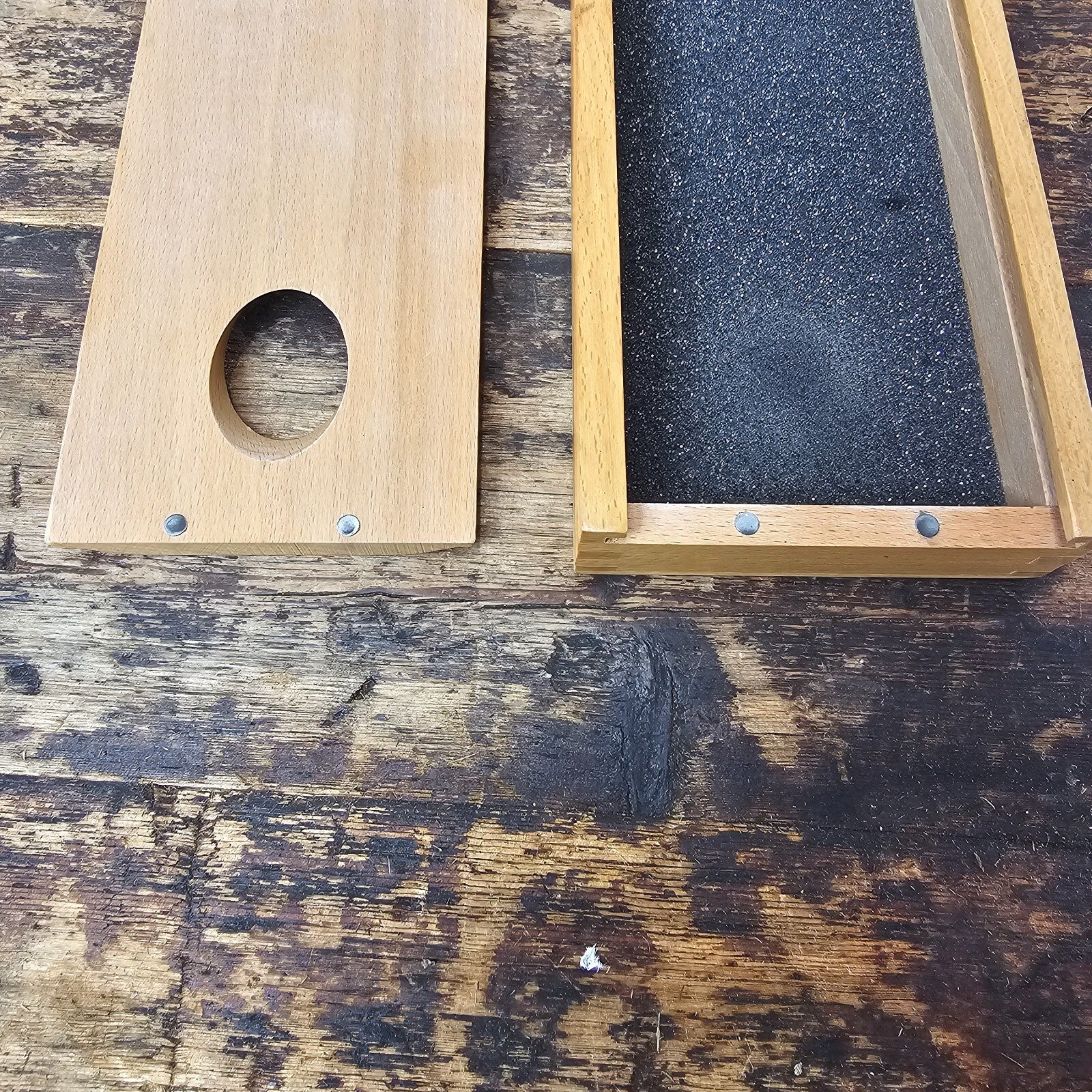 Vintage Wooden Sliding Box / Pencil Case with Magnetic Closure
