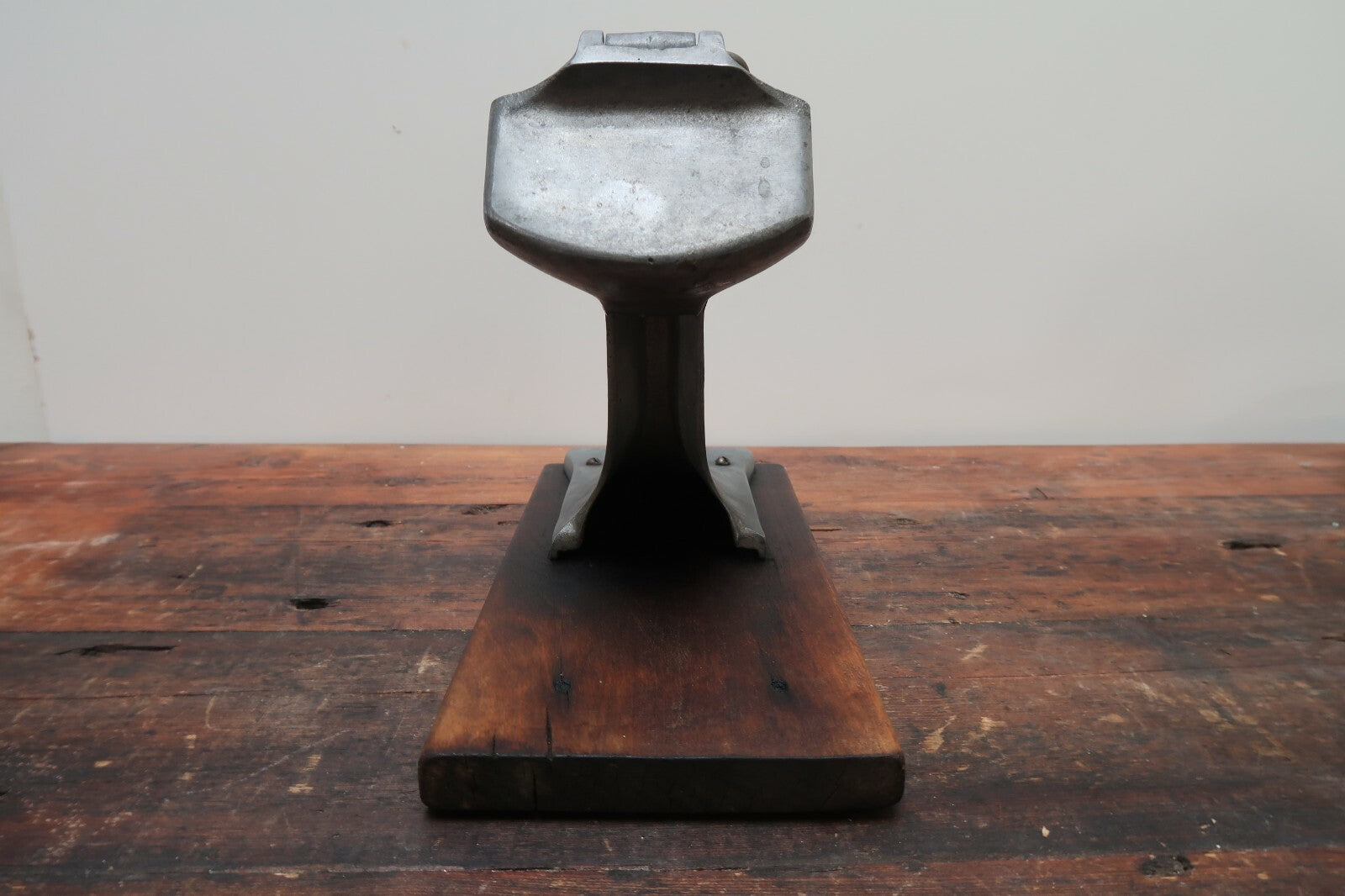 Vintage Aluminum Hand Press Juicer With Wood Base