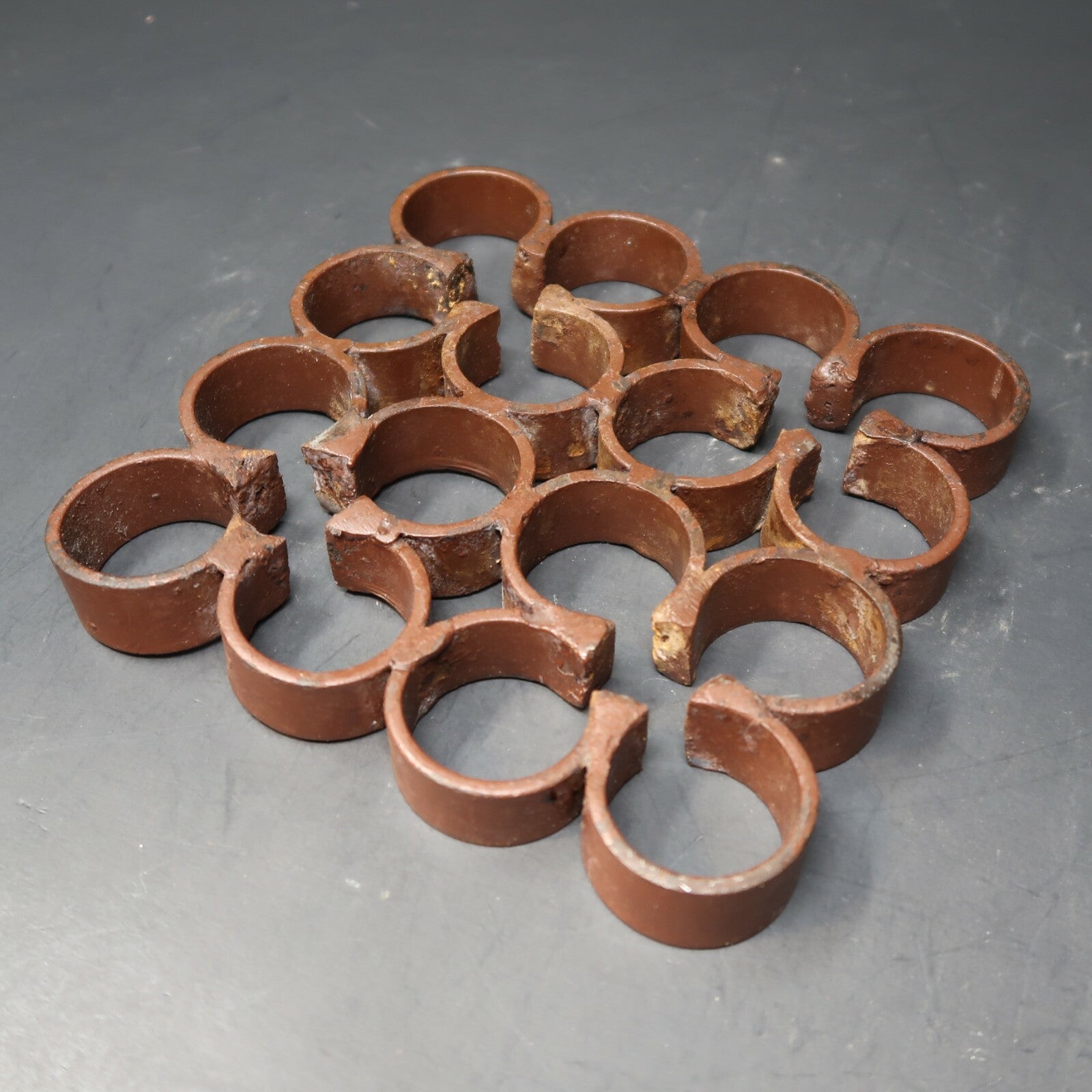 Vintage Metal Trivet Rustic Brown 6" x 6" x 0.75"