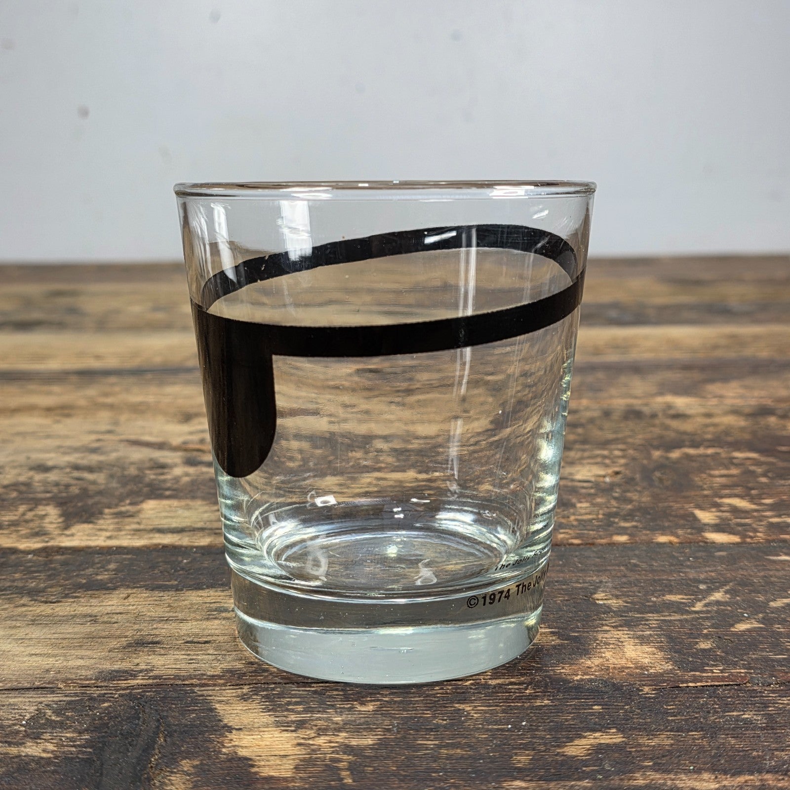 1974 The Jolly Roger Pirate Rocks Glass by Libbey Vintage Barware USA