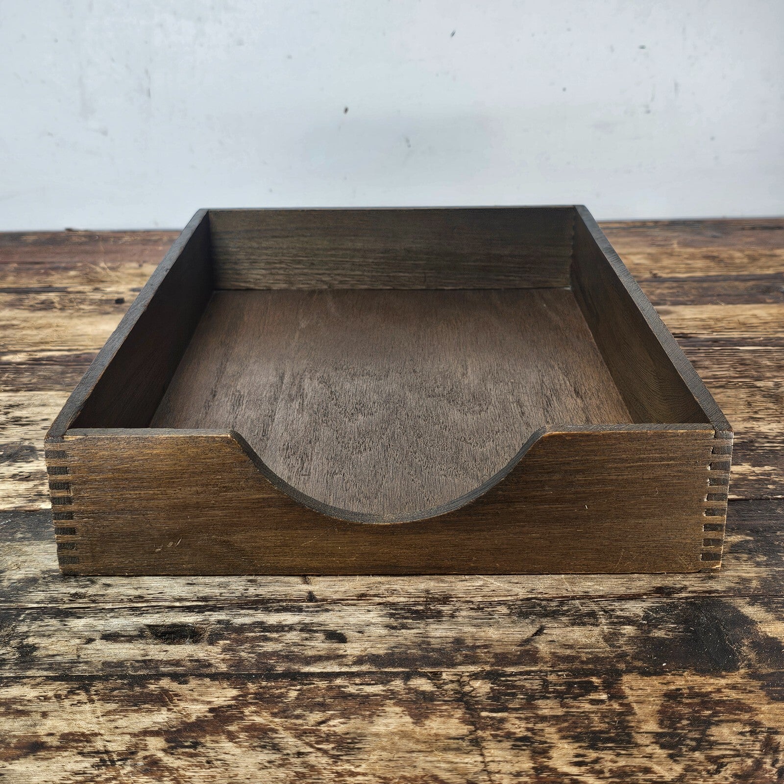 Vintage Hedges Files "The Line" No. 1722 Oak Wood Paper Tray