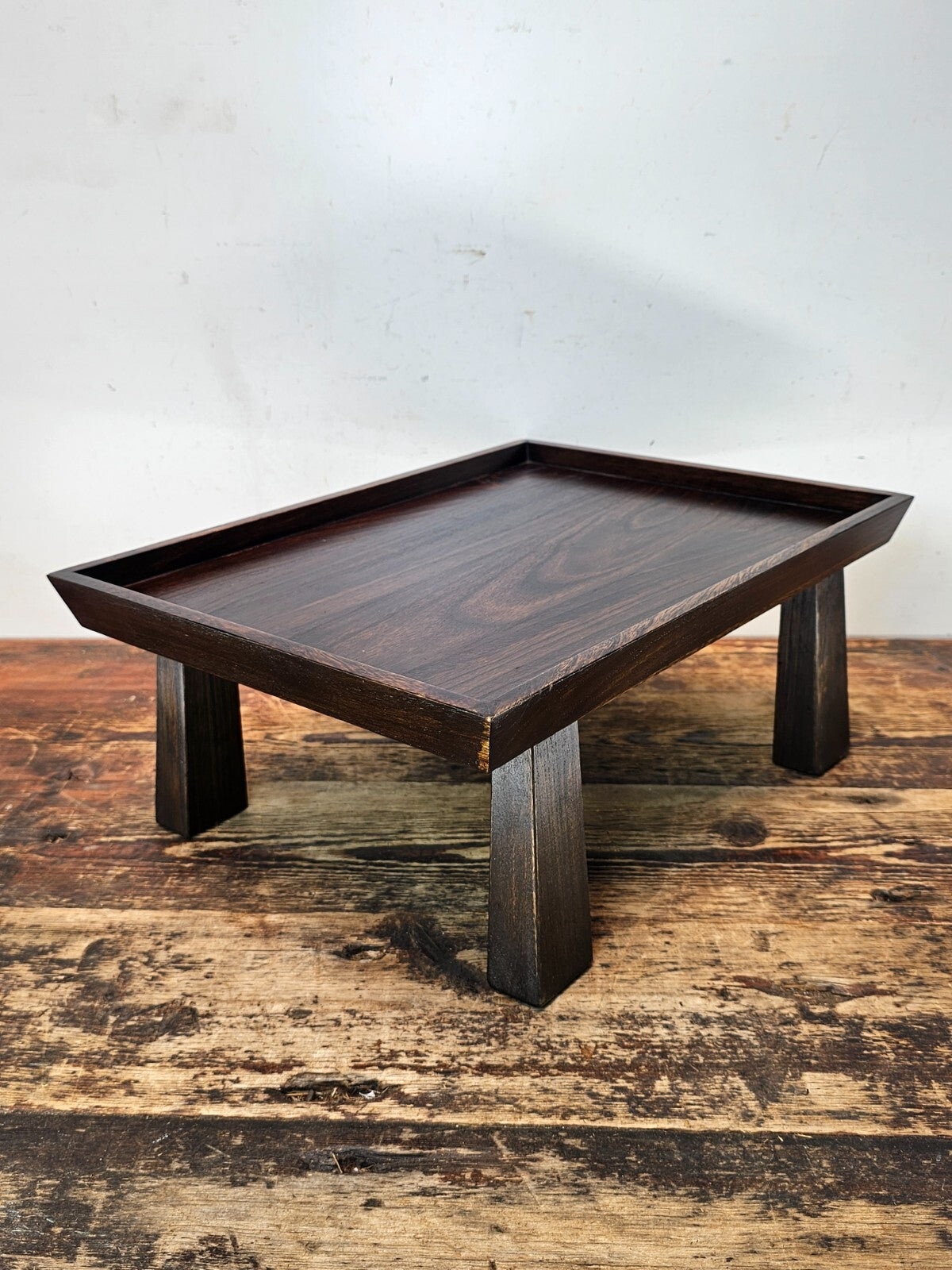 Vintage Japanese Hinoki Wooden Zen Table 13"W × 11.75"D × 4.25"H (3.9 lbs)