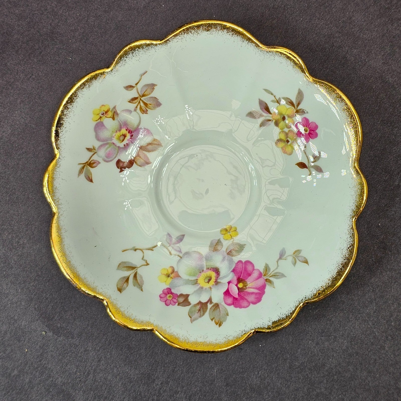 Vintage Taylor and Kent Gold Trim Teacup & Saucer Set From England