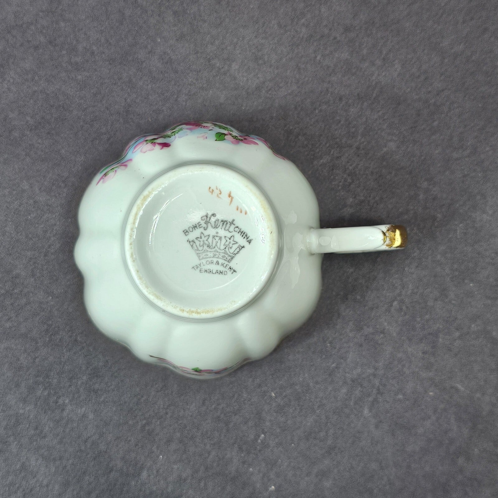 Vintage Taylor and Kent Gold Trim Teacup & Saucer Set From England