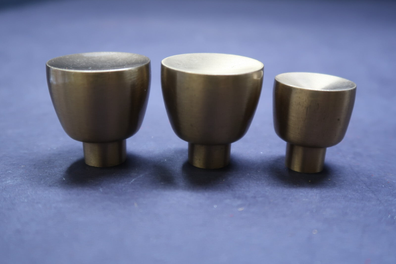 Lot of 3 Stainless Steel Round Cabinet Pulls Drawer Knobs Vintage