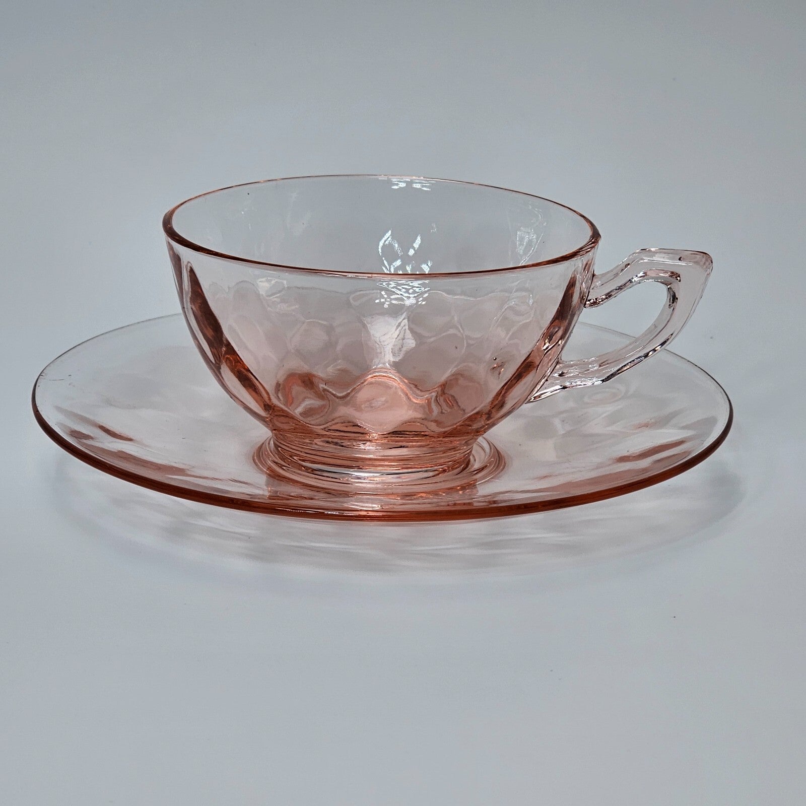Heisey Yeoman Flamingo Pink Cup & Saucer Set (C)