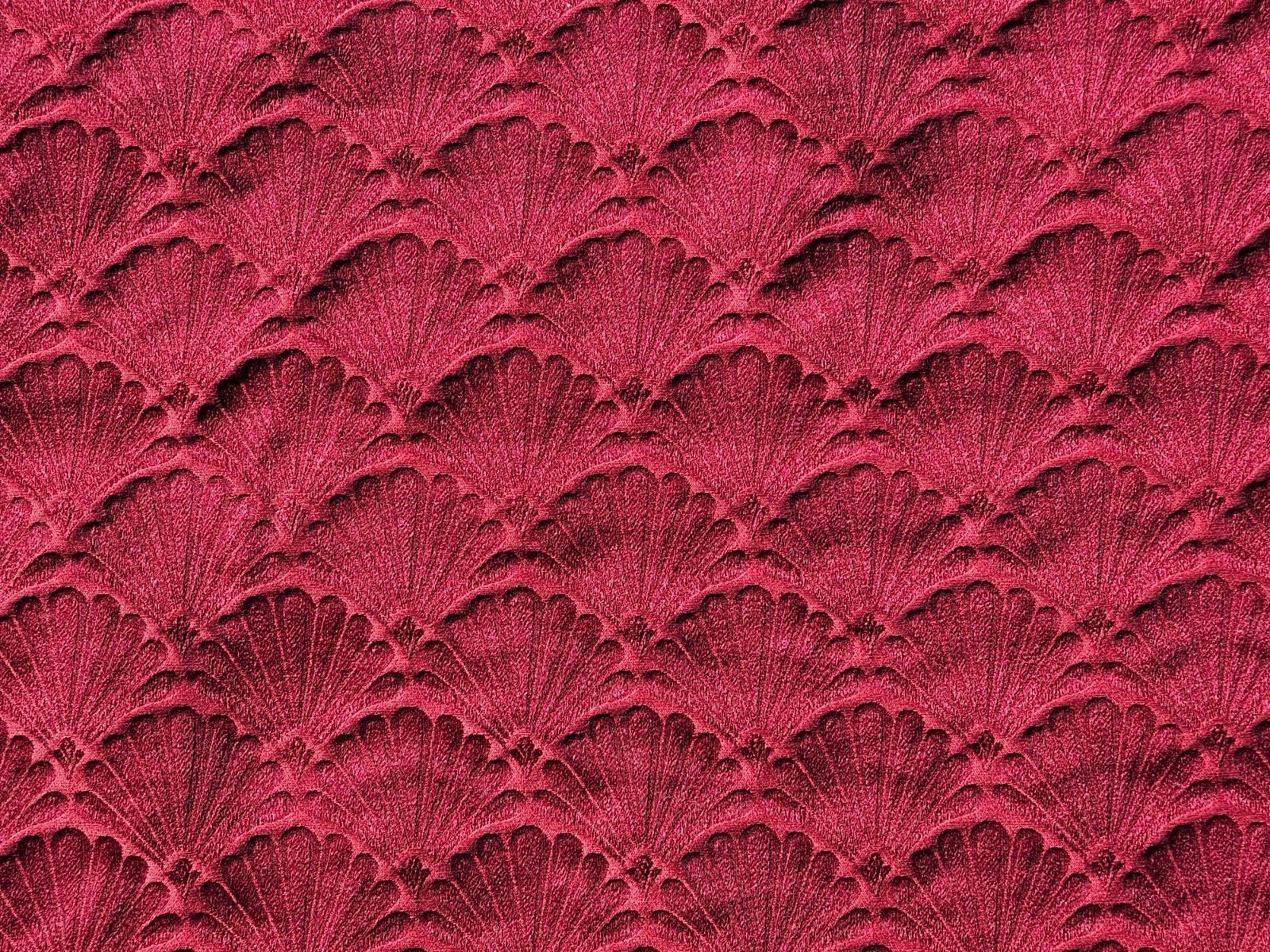 F. Schumacher Co. Vintage Shell Pattern Fabric Burgandy 55" w x 6 ft