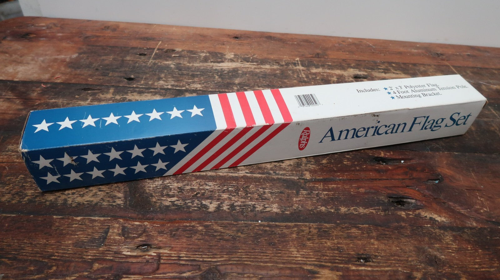 Ralphs American Flag Set 2 x 3 FT Polyester Flag with 4 FT Tension Pole NOS