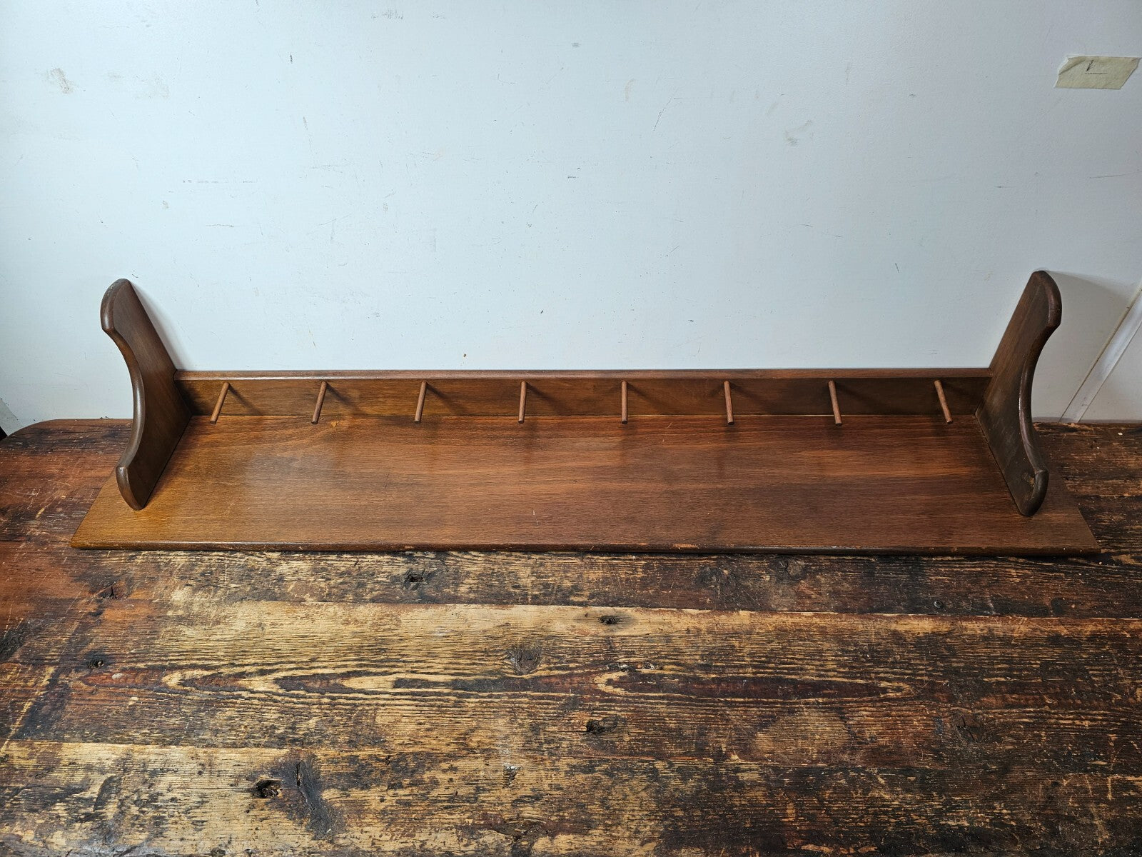 Sheryn's Maple Of California Wall Mount Kitchen Utensil Rack With Plate Groove