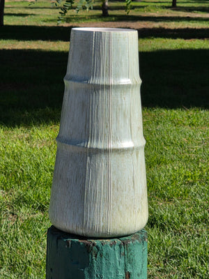 Studio A Portugal Bamboo-Texture Ceramic Floor Vase, 17.5"H