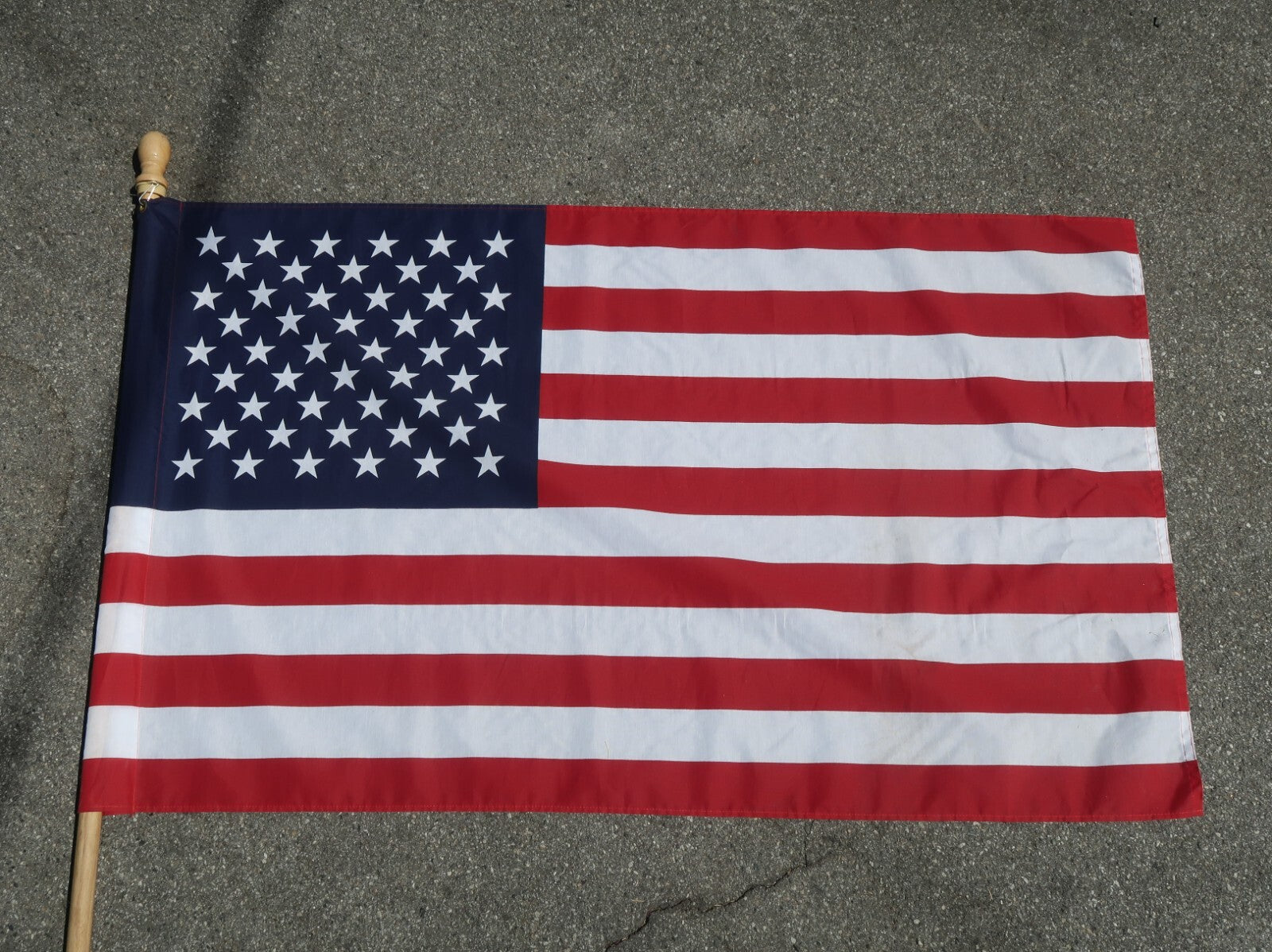 Set of 2 American Flag 30" x 51" With Pole & Estée Lauder American Flag Umbrella