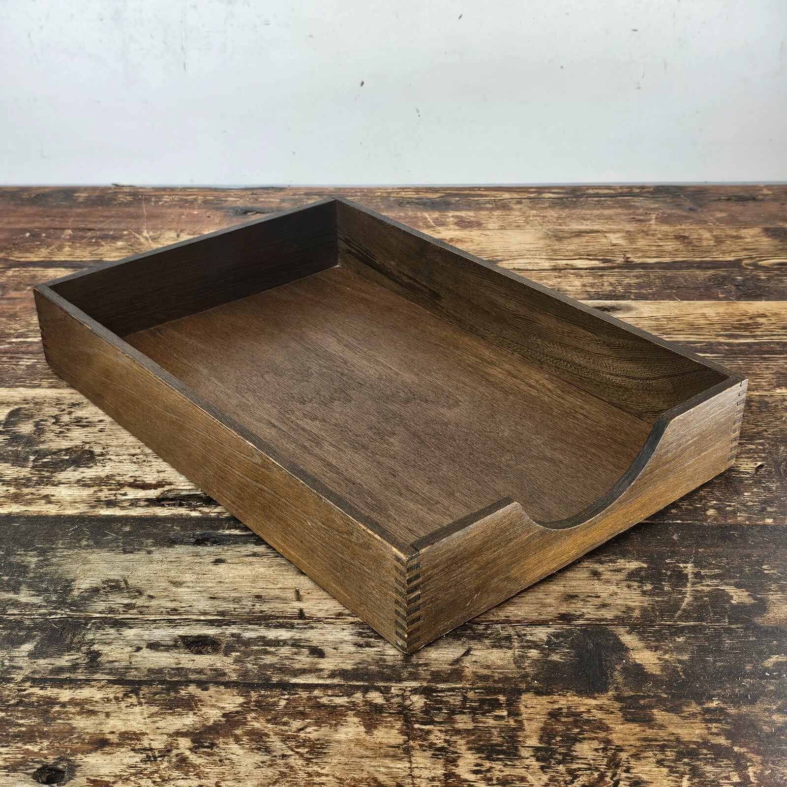 Vintage Hedges Files "The Line" No. 1722 Oak Wood Paper Tray