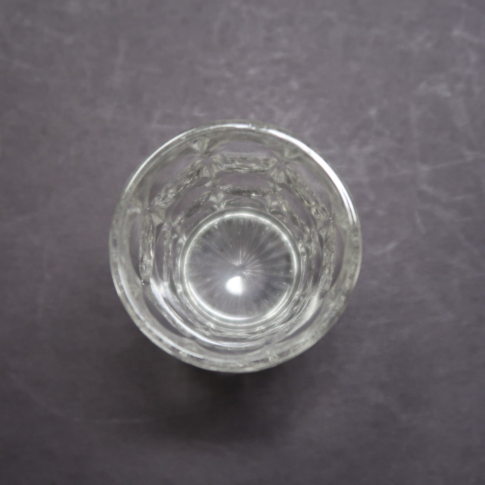 Geometric Patterns Pressed Glass Shot Glass H 2"