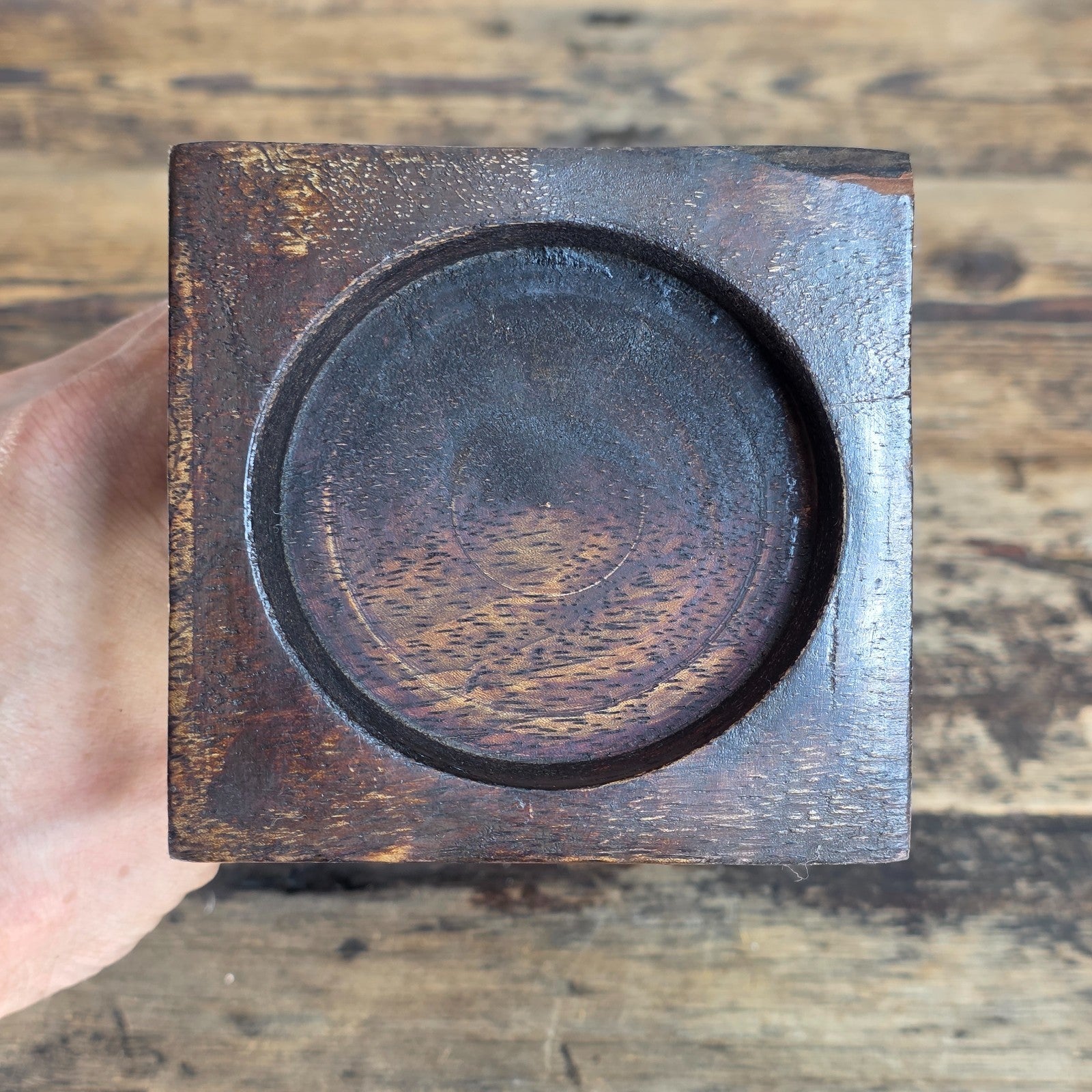 Handcrafted in India | Rustic Wooden Candle Holder