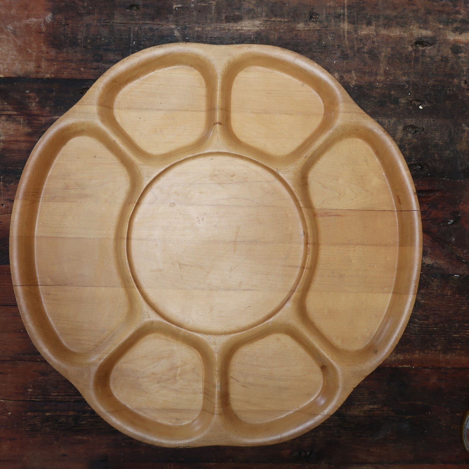 Vintage Large Stanwood Trays Lazy Susan Wooden Turntable 22" x 22" x 2.75"