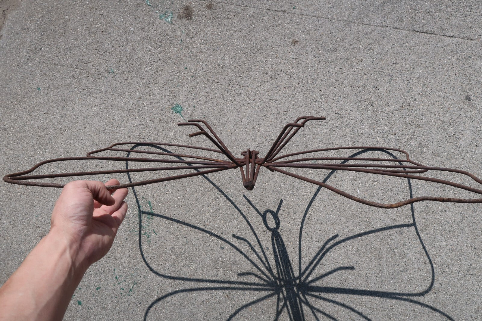 Large Wire Metal Butterfly Yard Garden Decor Outdoor Lawn Wall Art W 34" x H 26"