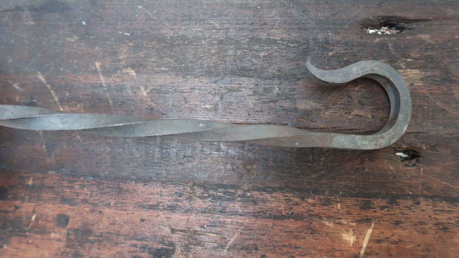 Hand Forged 13.85" Iron S Hook Blacksmith Vintage
