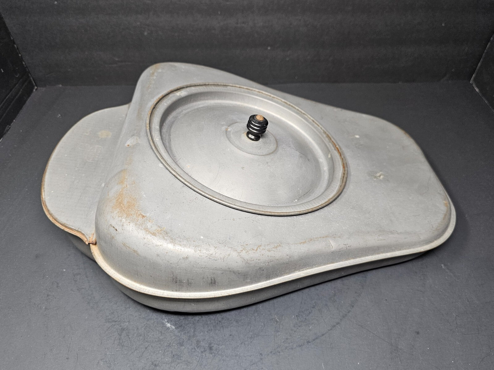 Antique Steel Bed Pan With Hinged Lid Made By Duquesne Works ?