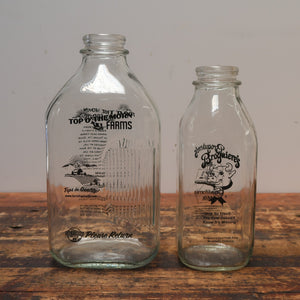 Broguiere's Dairy "Real California Milk"  & Top O’ The Morn Farms Glass Bottles