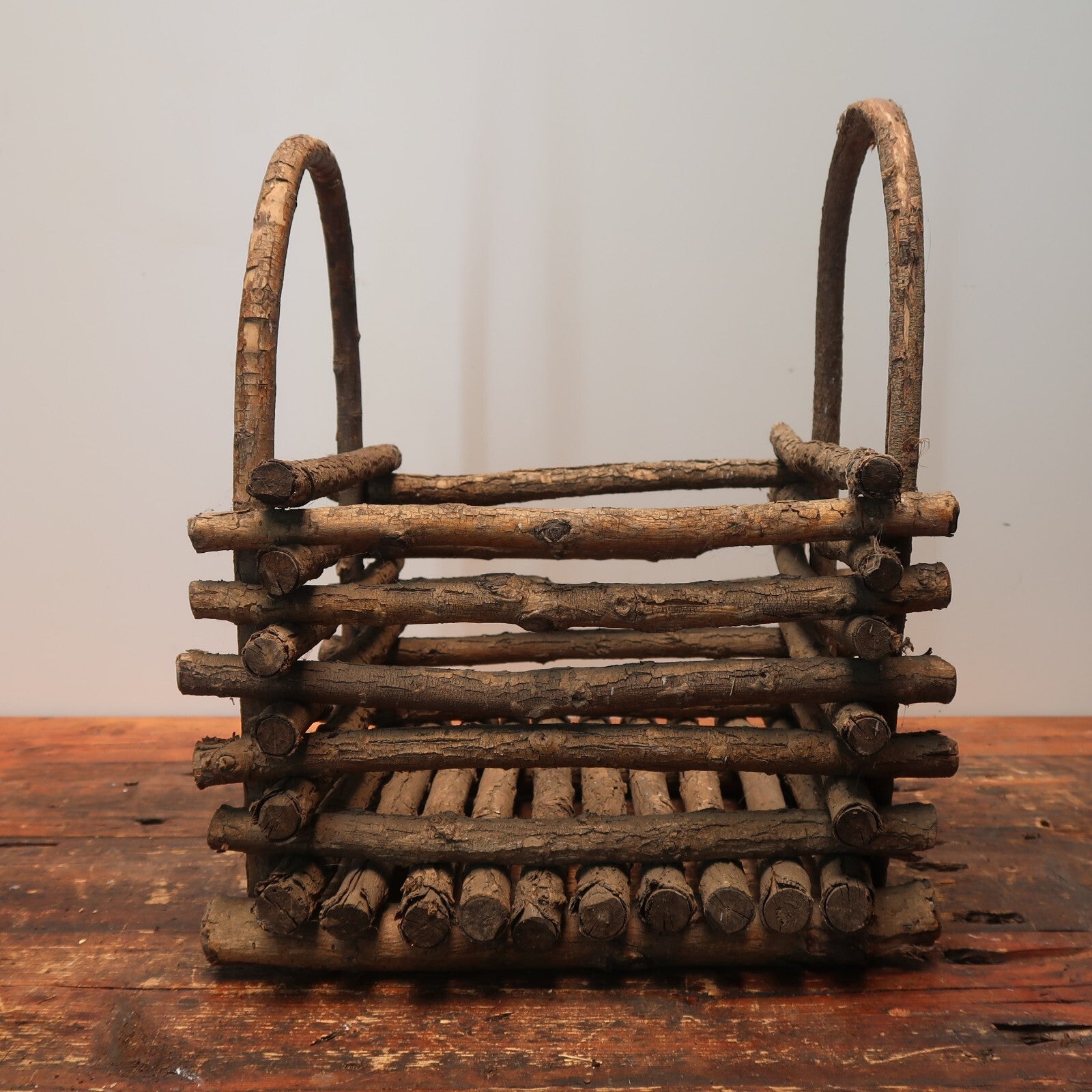 Vintage Tree Branch Basket Plant Pot Basket 12" x 12" x H 15" (19" w Handle)