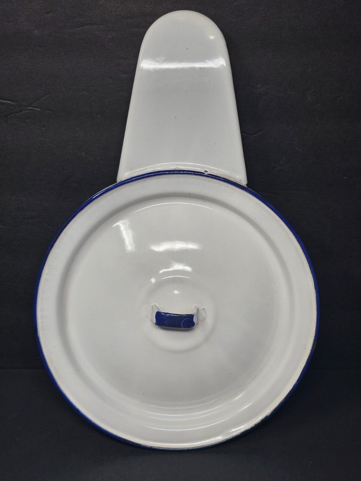 Vintage Hospital White Enamel Bed Pan With Lid
