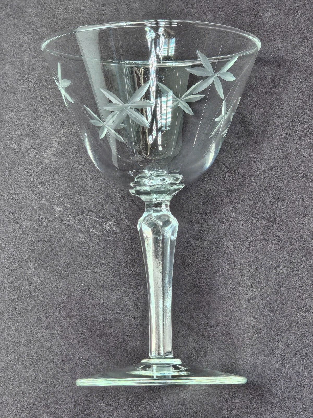 Libbey Clear Candlelight Etched Sherbet Stemmed Champagne Glass