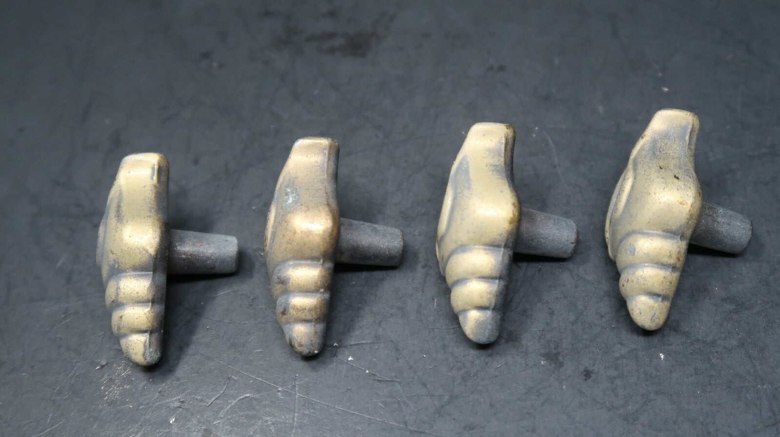 Lot of 4 Belwith Hickory Conch Shell Pull Knob Cabinet Drawer Handle (A)