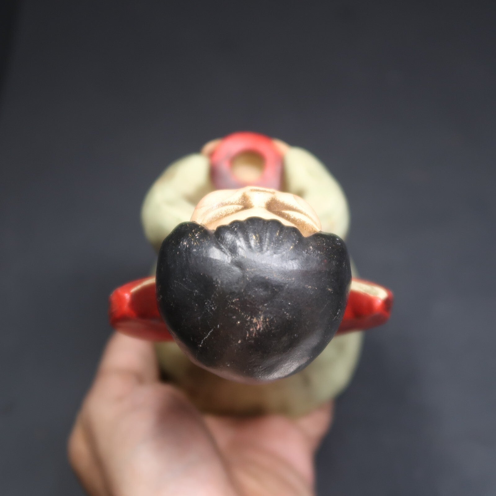 Singing Girl Angel Candle Holder Pottery H 7"