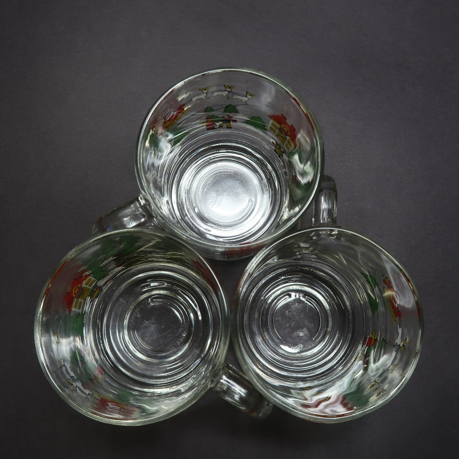 Set of 3 Luminarc Christmas glass Mugs