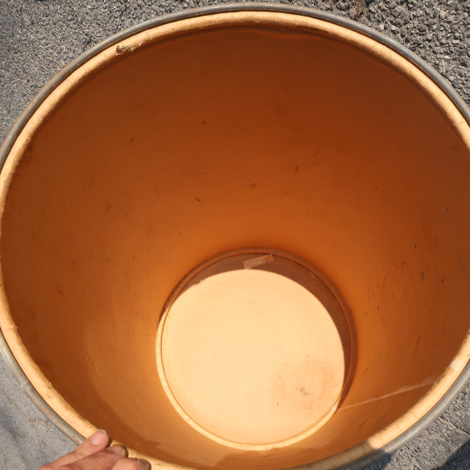 Vintage Calco Fiber Drum Barrel Storage With Lid 19" Diam. 31" Tall