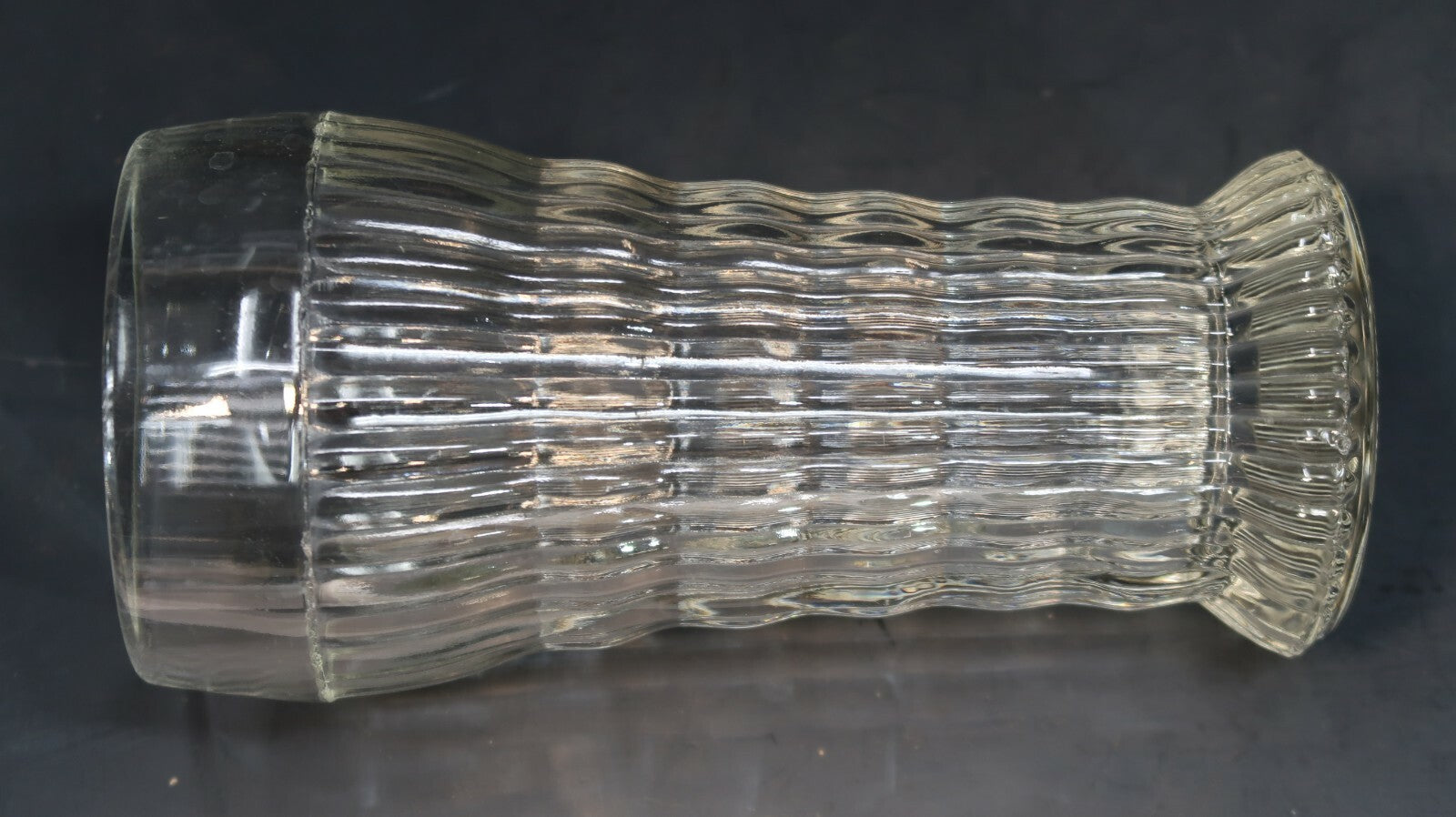 Vintage Ribbed Ripple Footed Juice Glass Tumbler H6.5"