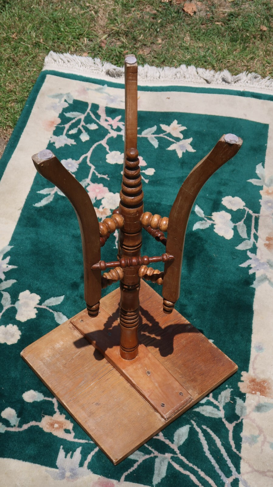 Vintage Wood Side Table 14" x 14" X H 28.5"