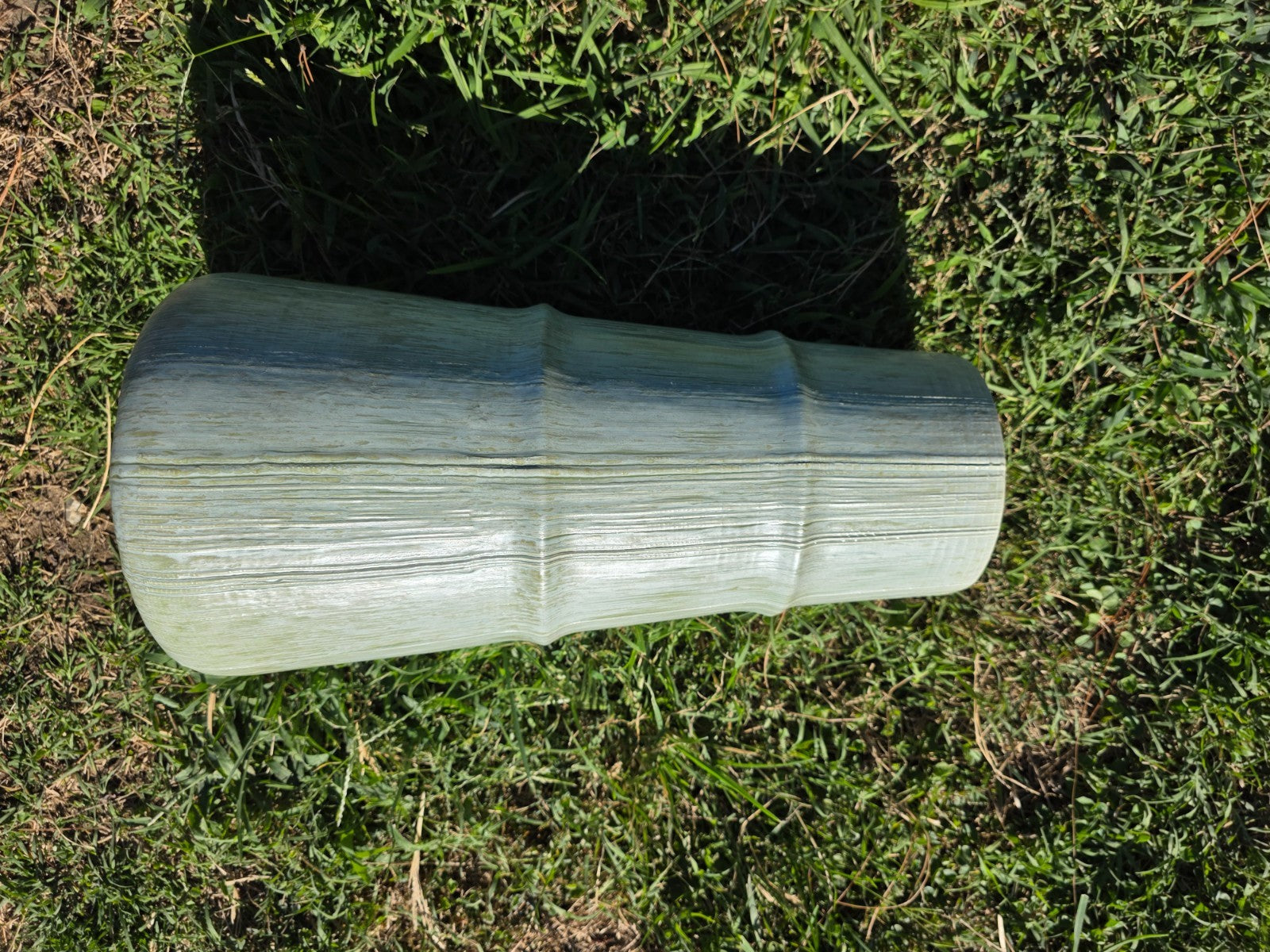 Studio A Portugal Bamboo-Texture Ceramic Floor Vase, 17.5"H