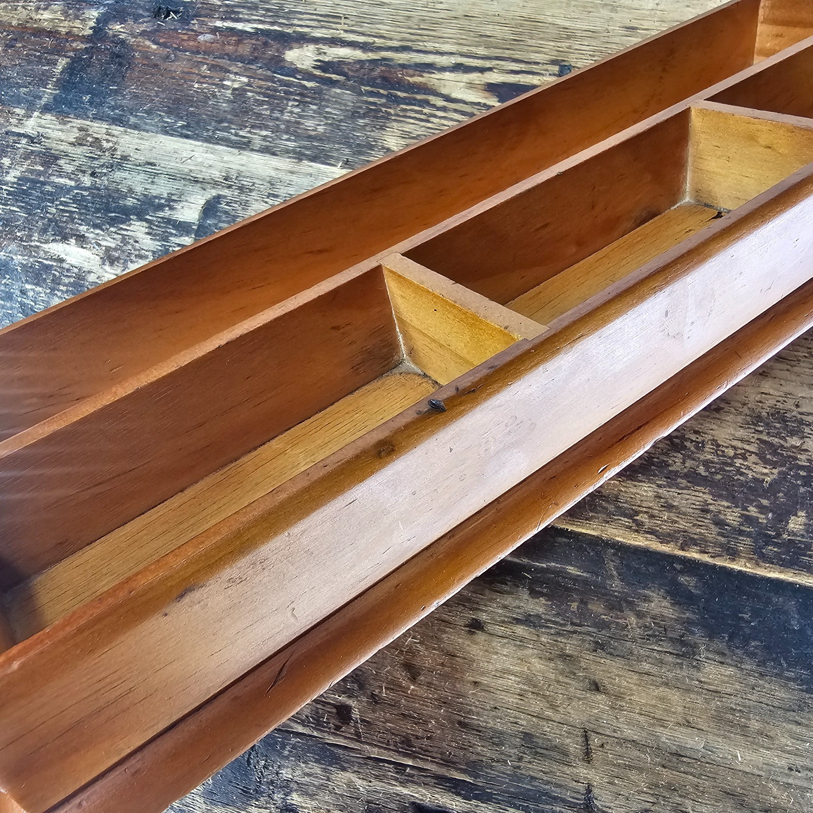Wooden Desk Organizer  14.75"L × 5.25"W × 2"H (9 oz.)