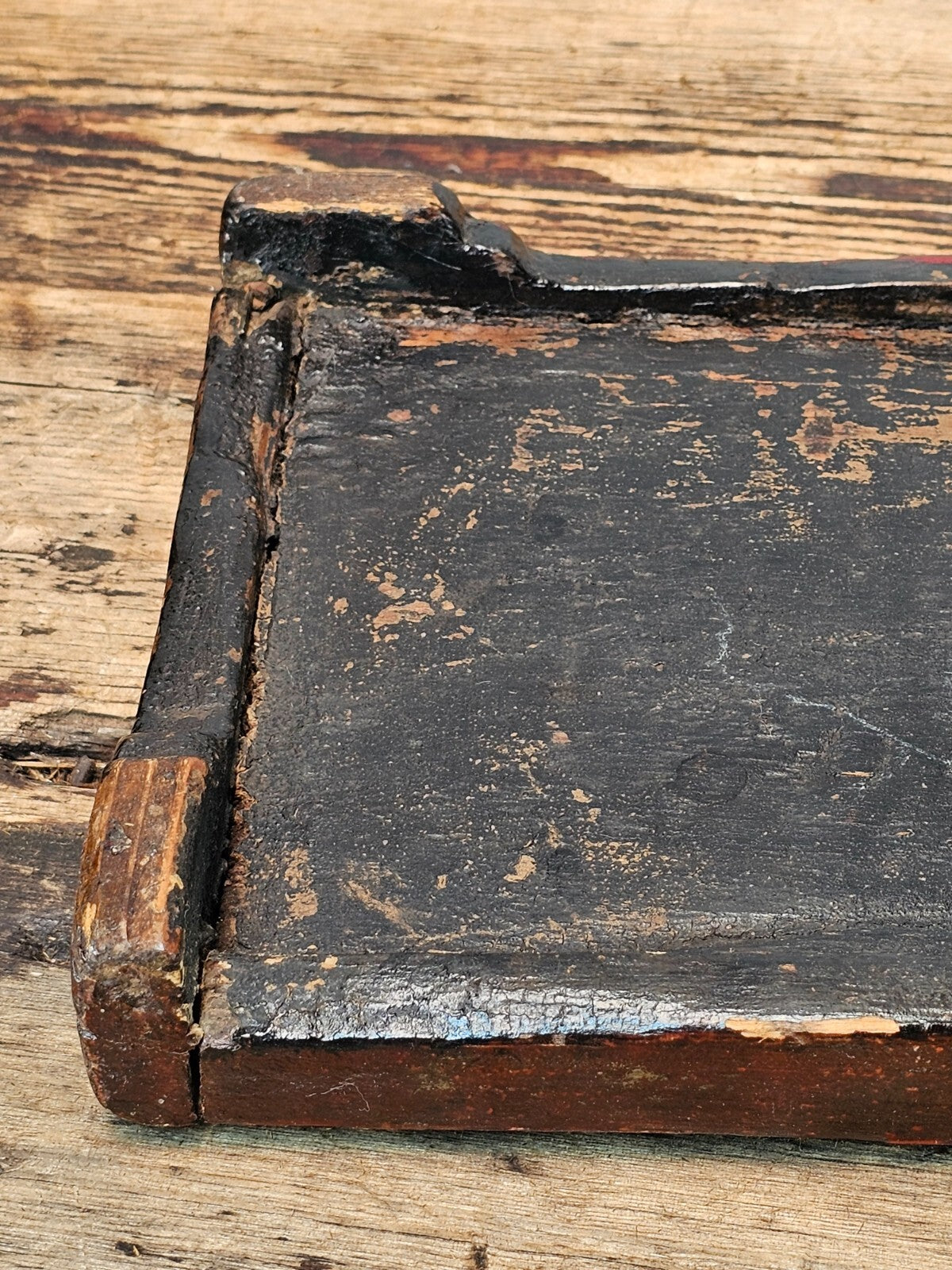 Antique Primitive Wooden Apothecary Box with 8 Wells & Lid