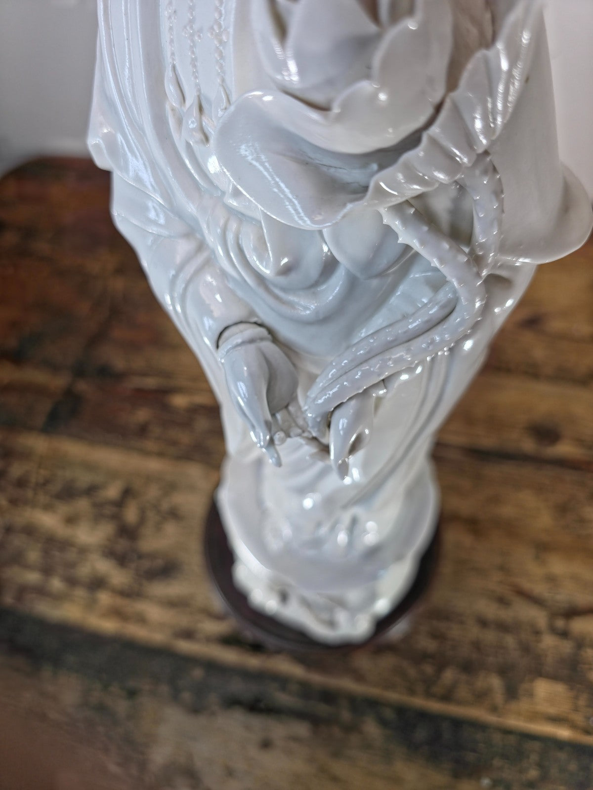 Blanc de Chine Porcelain Guanyin Statue Dehua Republic Period (1920–1940s) 18.5"