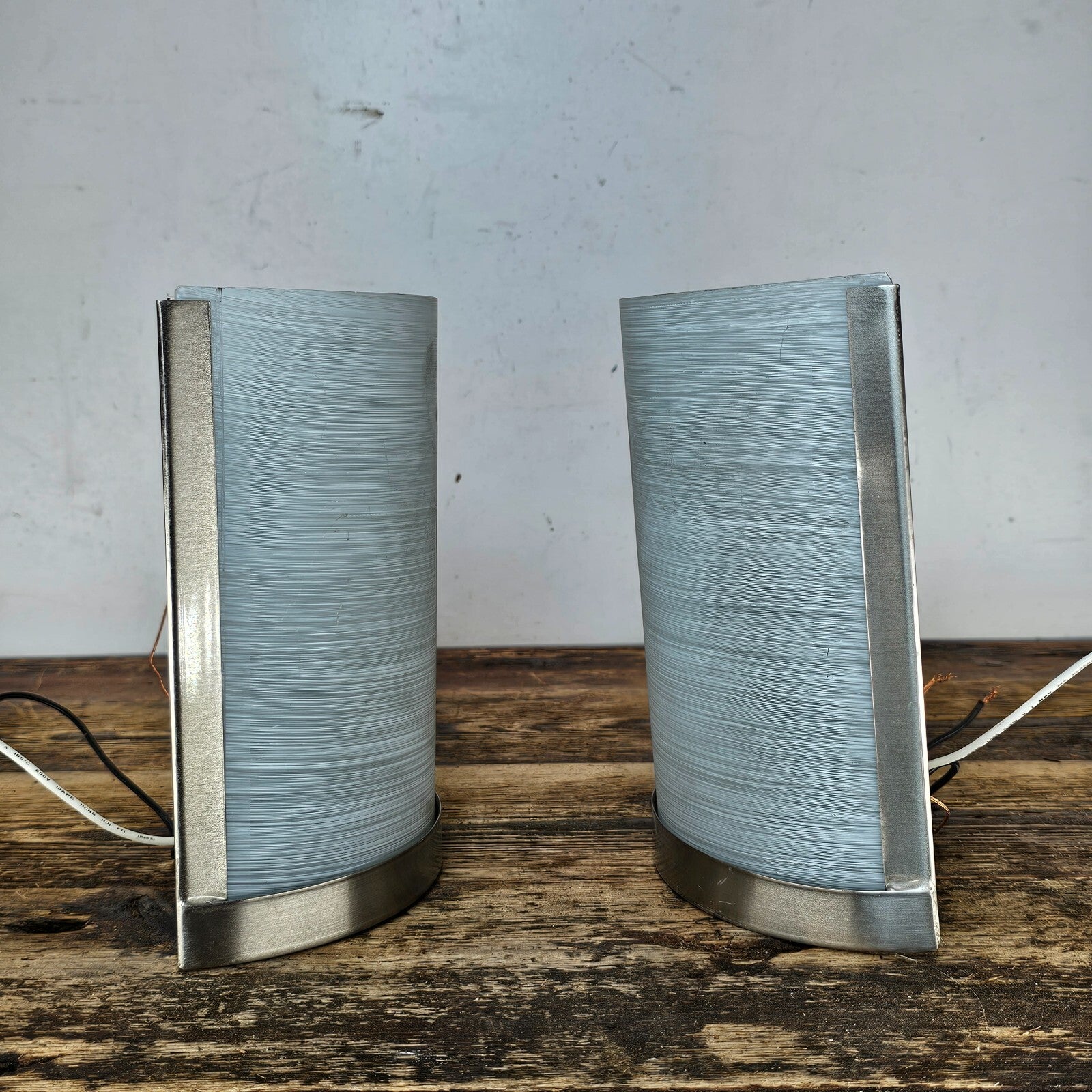 Set of 2 Brushed Nickel Vanity Light Wall Sconce With Textured Glass