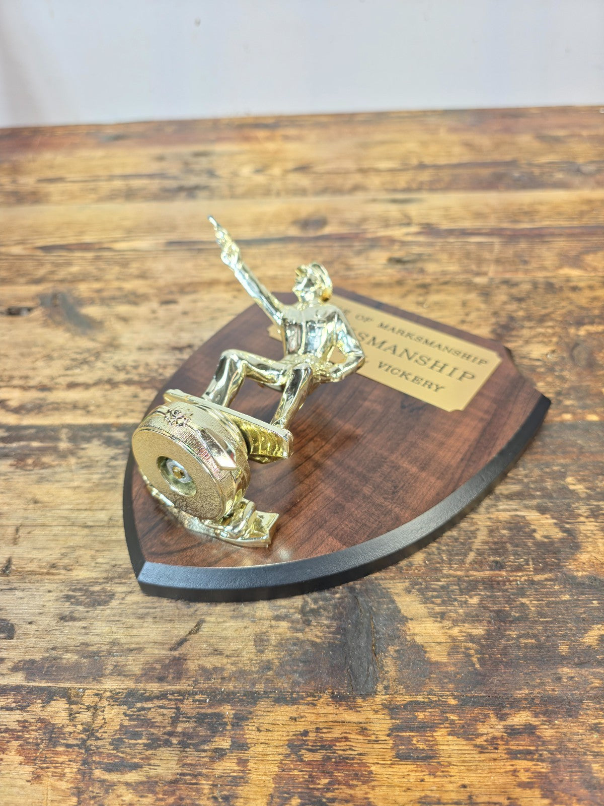 Vintage Hollywood Trophy Co. “Chief Bill Vickery” Marksman Plaque Studio Display