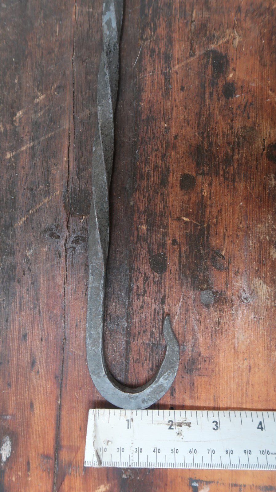 Hand Forged 14.25" Iron S Hook Blacksmith Vintage
