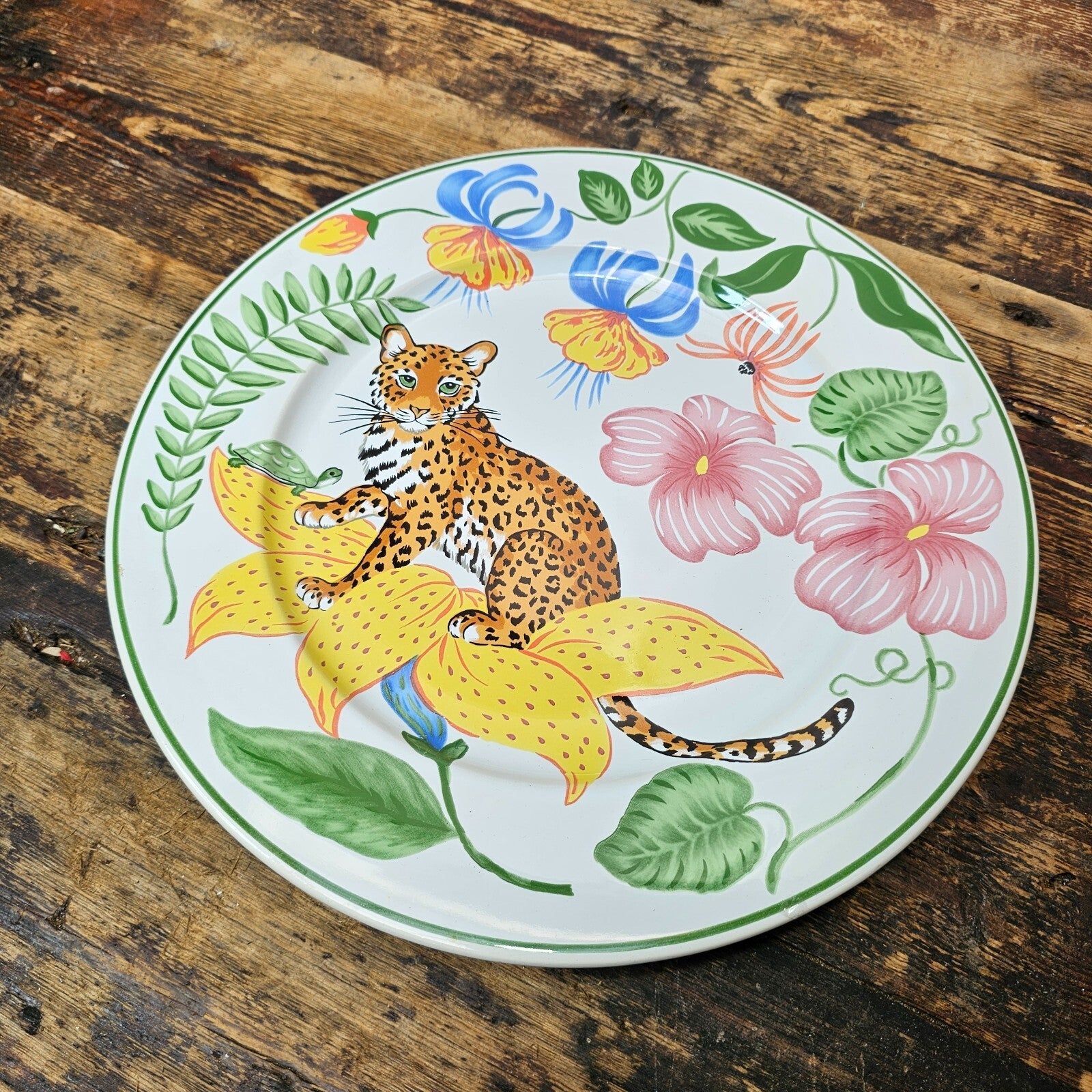 1995 Lynn Chase Jungle Flowers France Service Plate /Charger 12 3/8"
