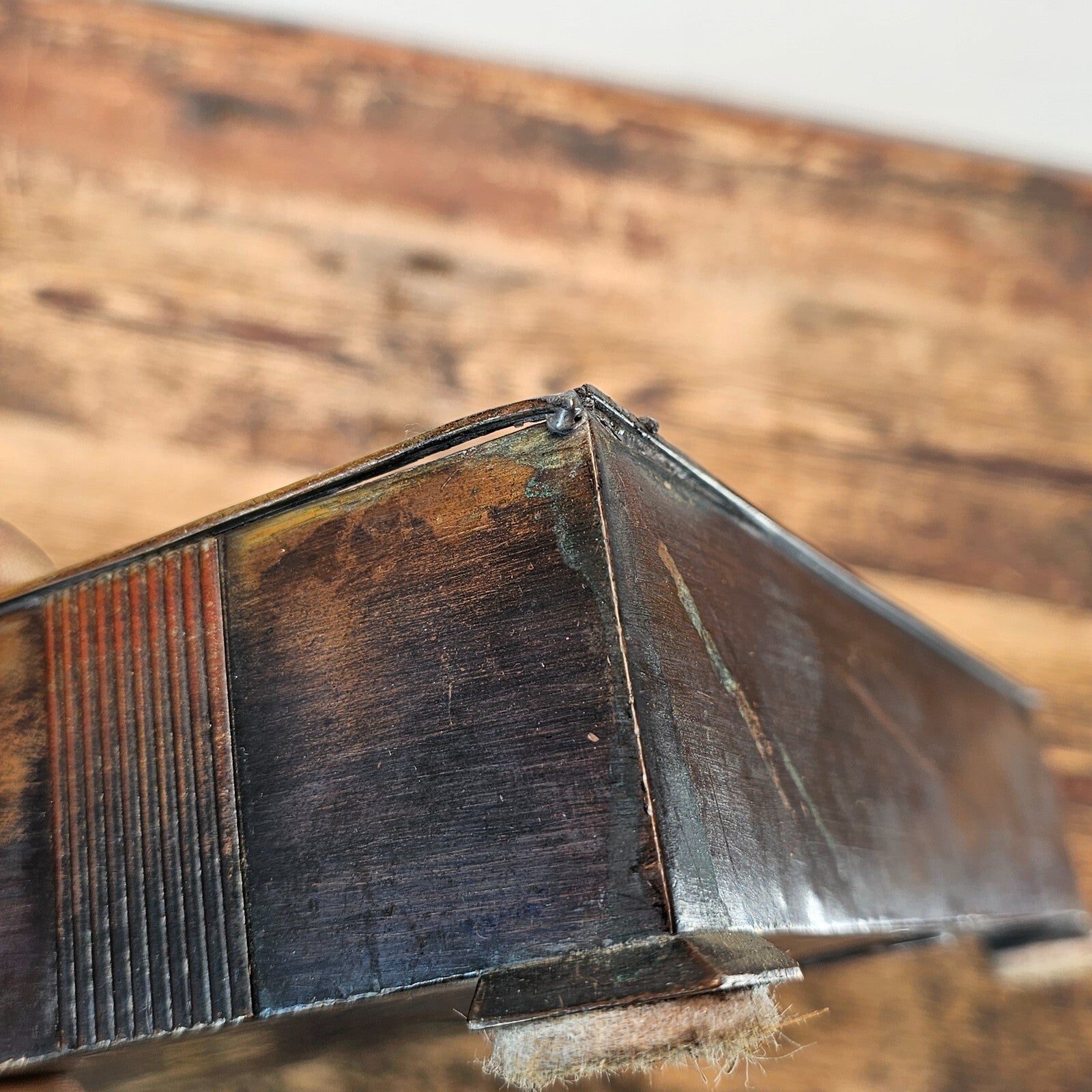 Vintage Art Deco Letter Holder by Silver Crest in Patinated Bronze 1940s