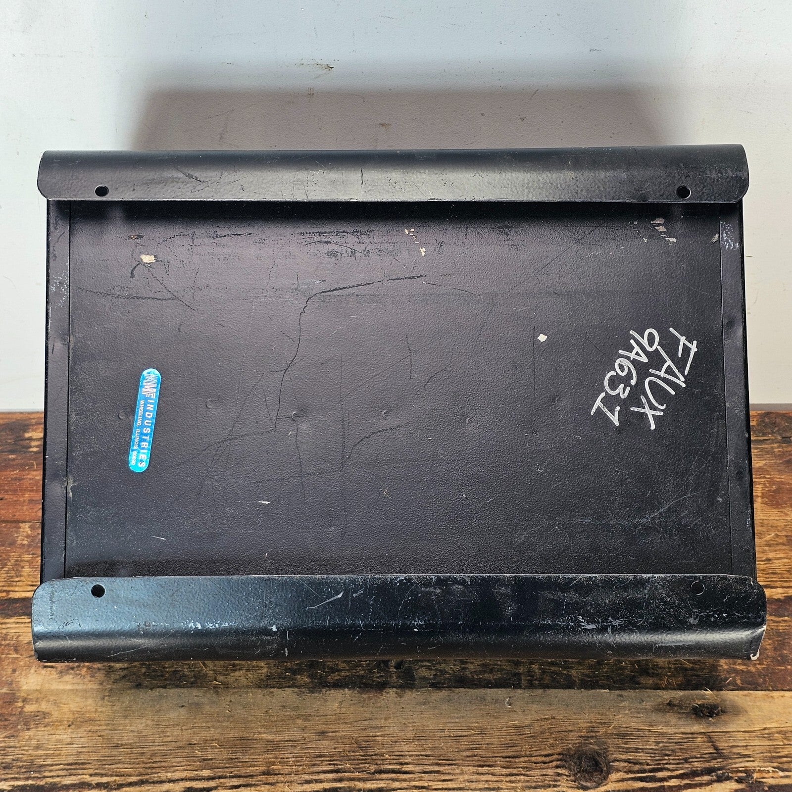 Vintage 8 Compartment Black Steel Desktop File Organizer