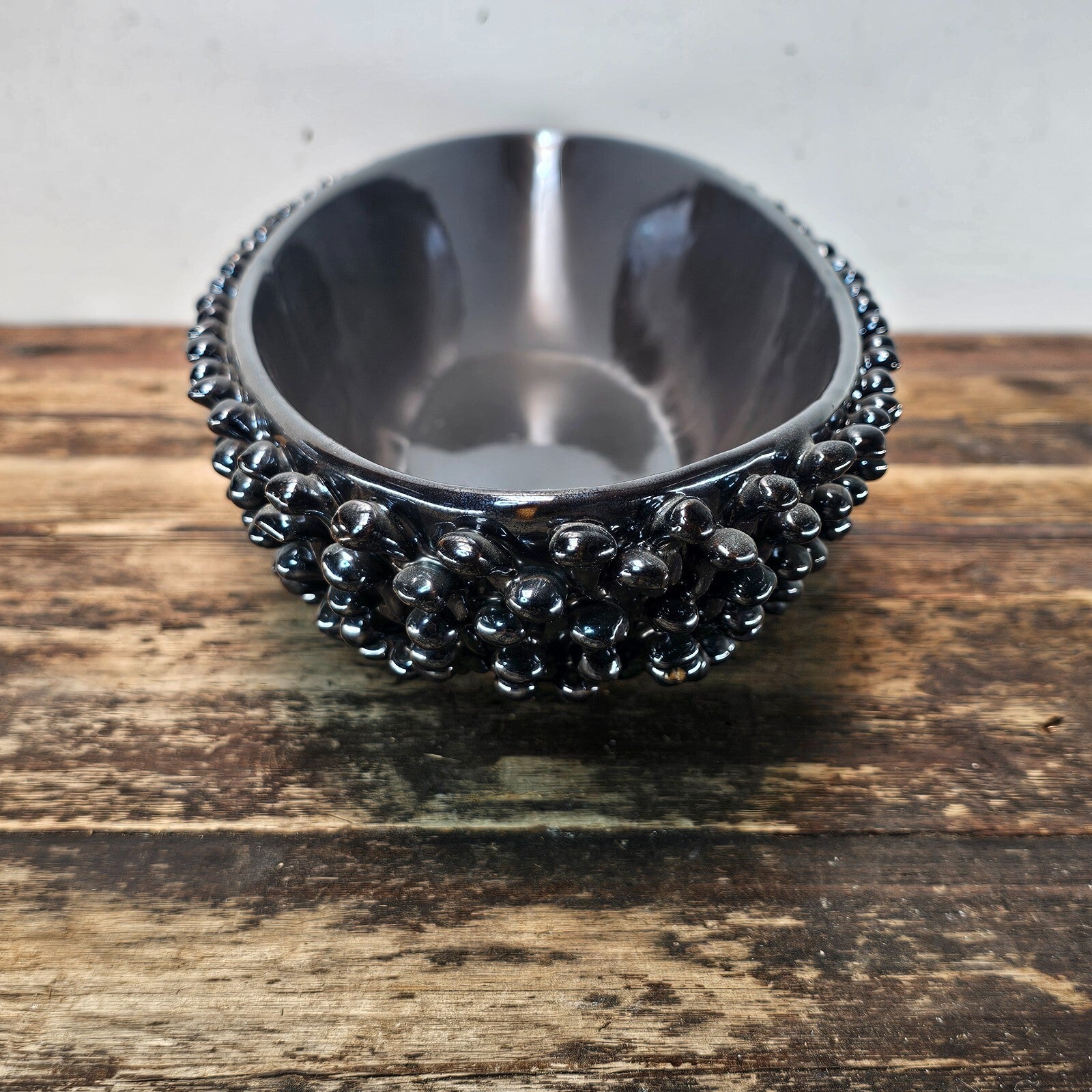 Modern Design Oval Spiked Ceramic Bowl 8.25"W x 23"L x 3.75"H