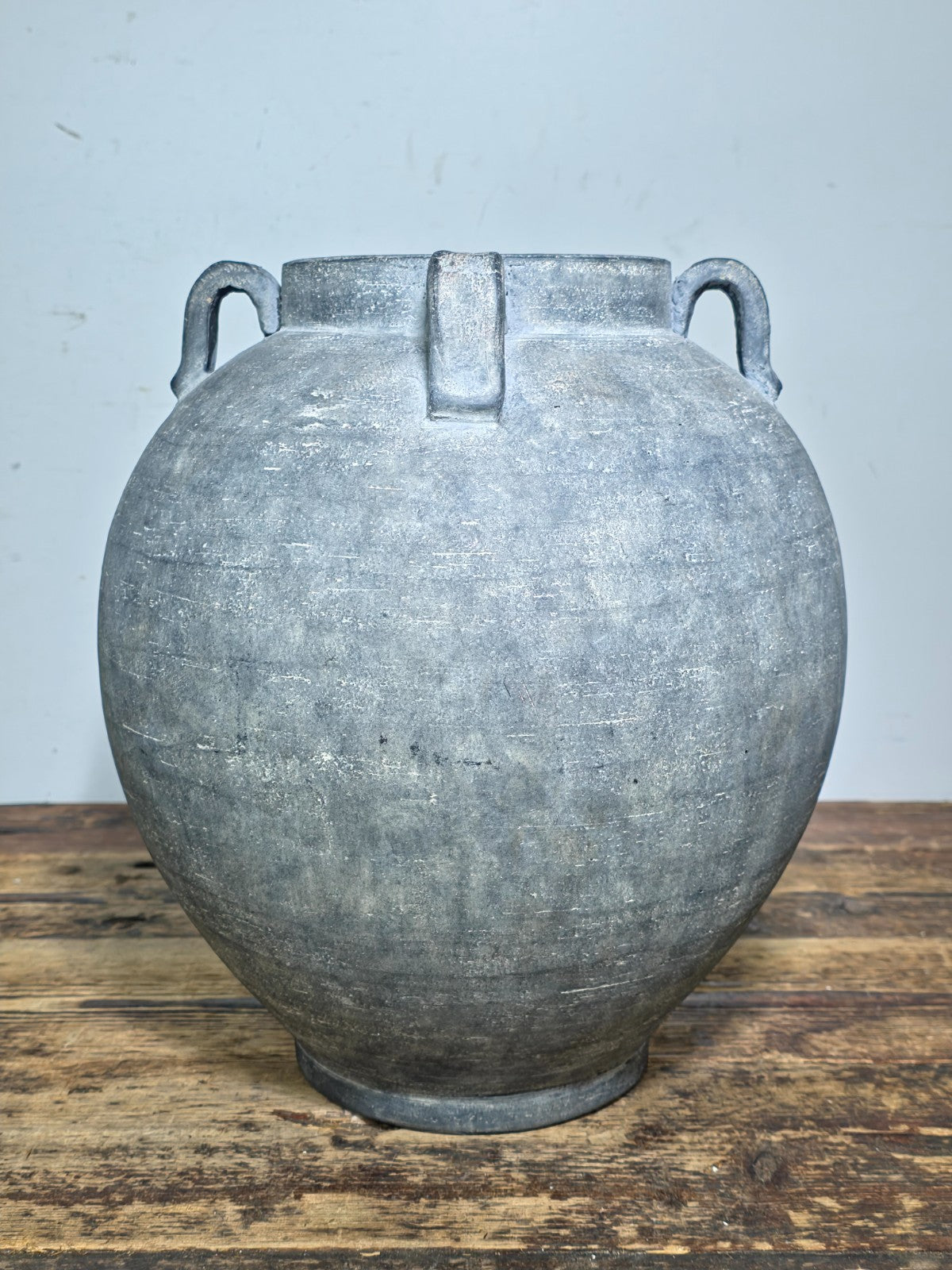 Large 13" Charcoal Terracotta Clay Pot – Amphora Style 4-Handle Garden Planter