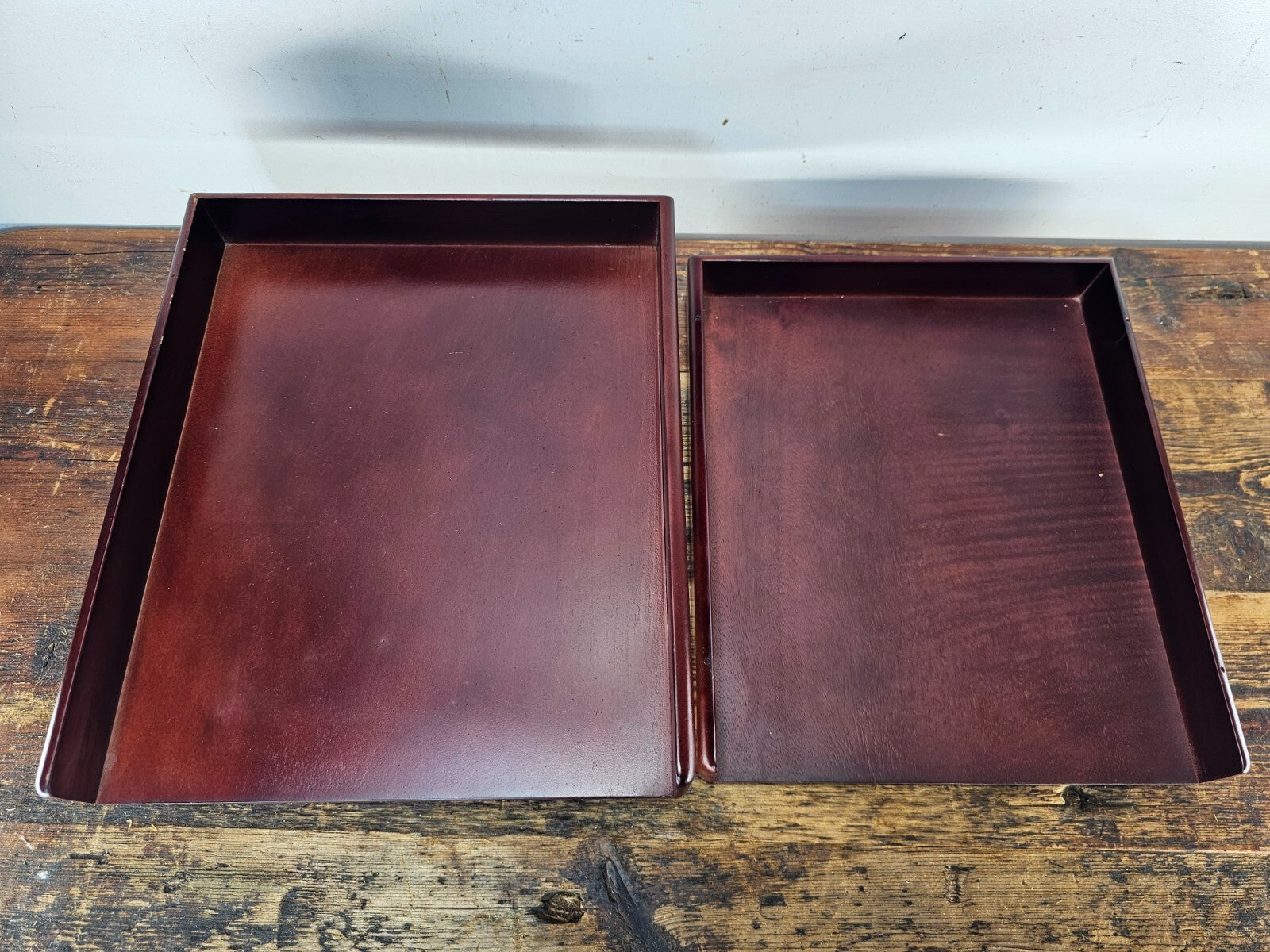 Carver Wood Products Solid Wood 2-Tier Desk Tray Set