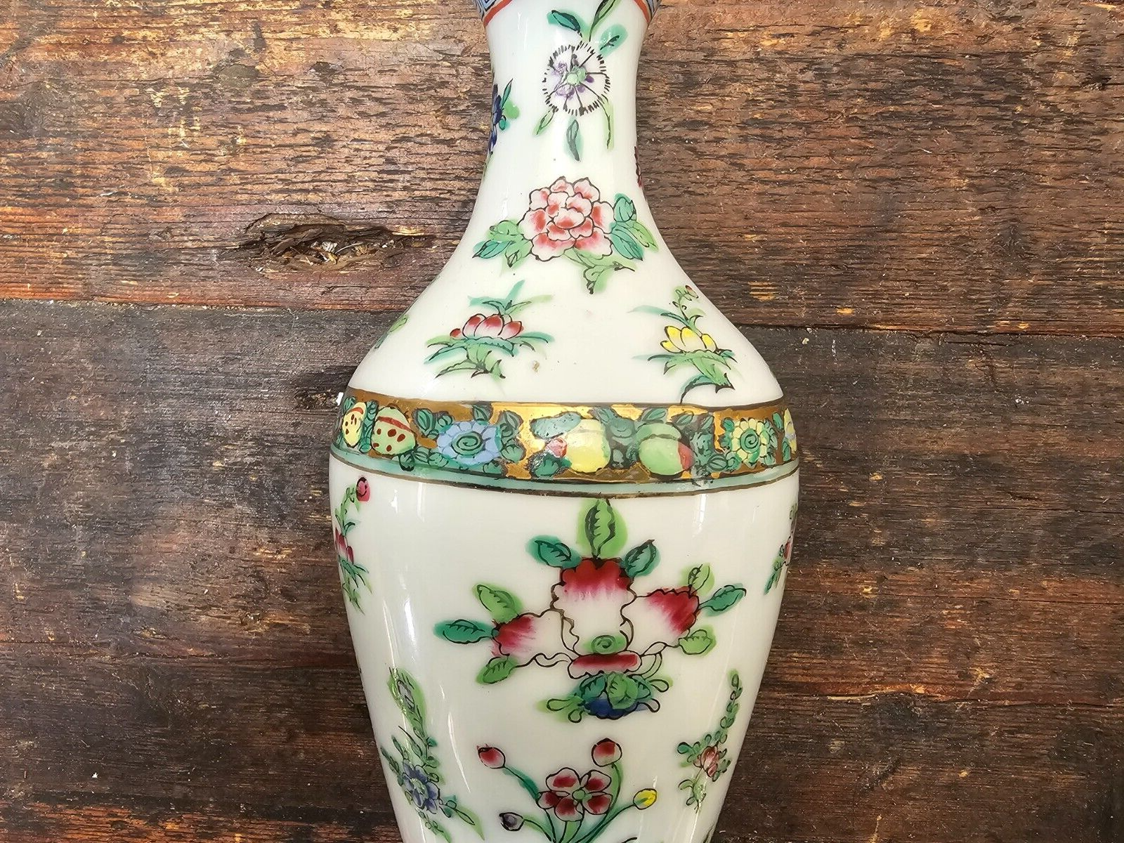 Antique Chinese Porcelain Doucai Ewer Pitcher Qianlong Mark 9" H