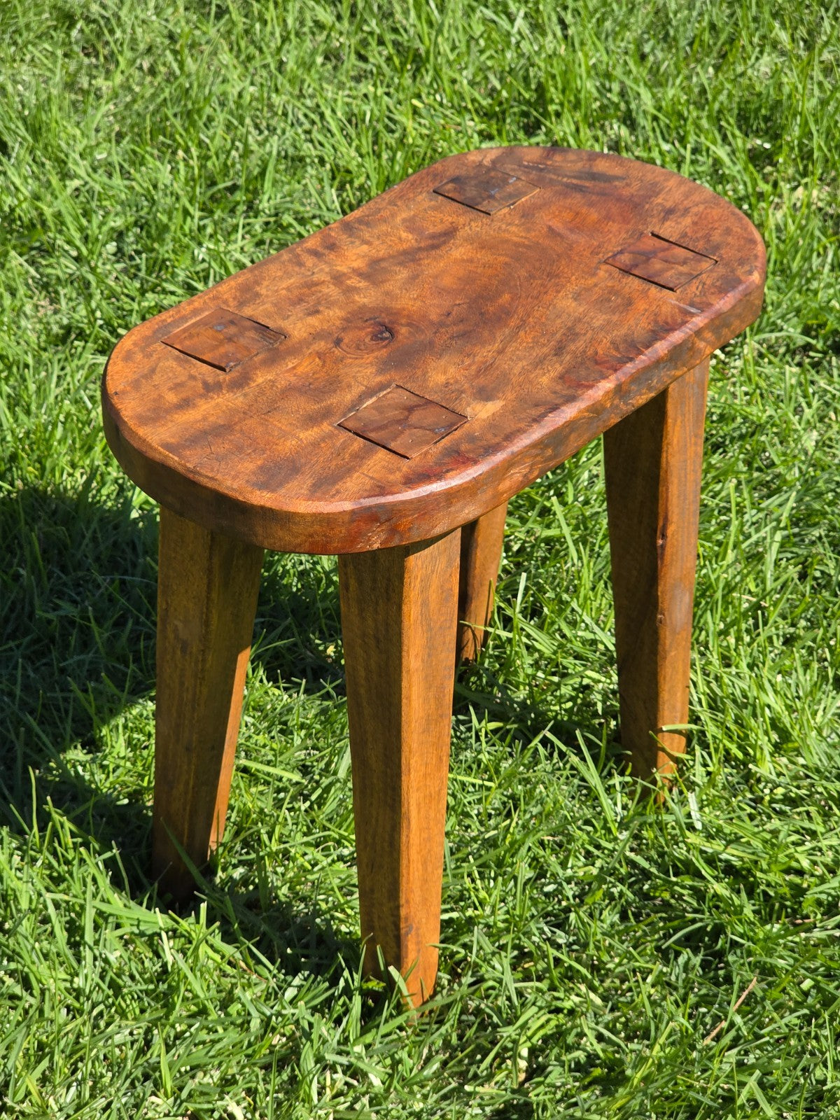 Rustic Solid Wood Stool / Side Table – Handcrafted Farmhouse Accent