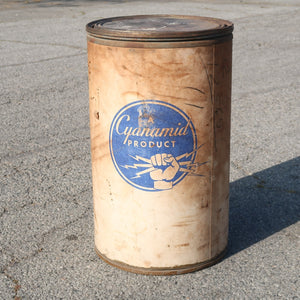 Vintage Calco Fiber Drum Barrel Storage With Lid 19" Diam. 31" Tall